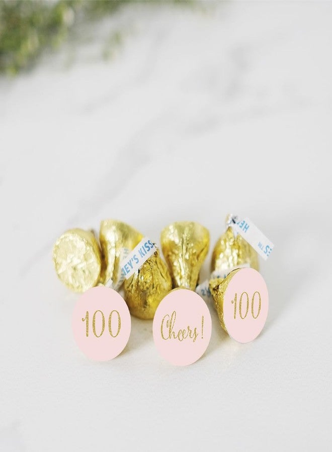انداز بريس ملصقات أنداز برس الذهبية اللامعة على شكل قطرات شوكولاتة، تحمل عبارة "Cheers 100" (عيد ميلاد سعيد المئة)، أو "ذكرى سنوية"، أو "لم شمل"، لون وردي فاتح، عبوة من 216 ملصقًا، ليست لامعة حقيقية، لتوزيعات حفلات القبلات. - Image 2